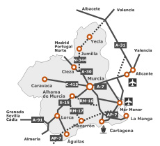 Mapa Carreteras Regin de Murcia